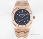 Swiss Audemars Piguet Royal Oak Jumbo Rose Gold Navy Dial Watch 39mm